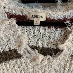 ADORA Women's Textured Cream and Brown Sweater